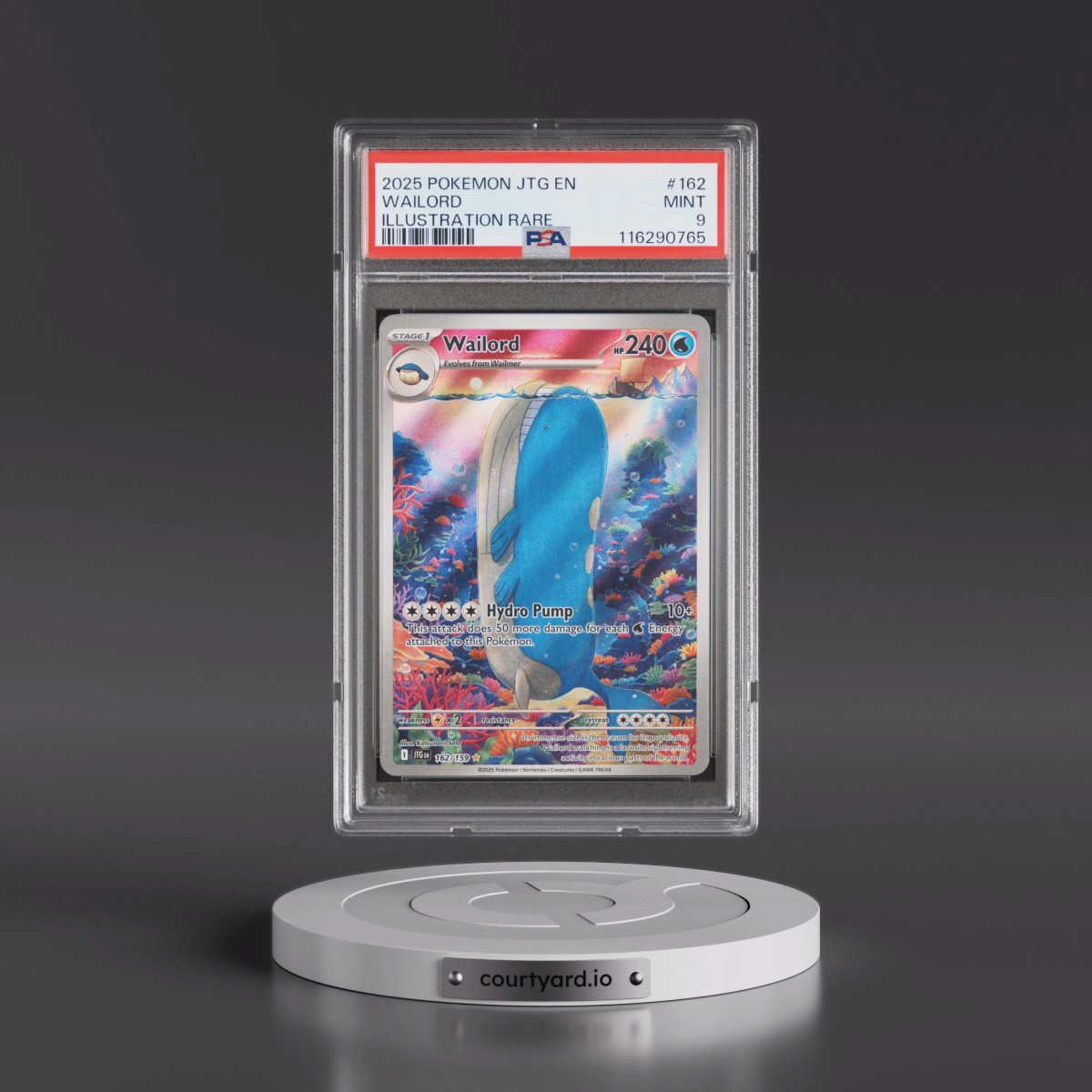2025 Pokémon Jtg EN-Journey Together #162 Wailord - Illustration Rare (PSA 9 MINT)