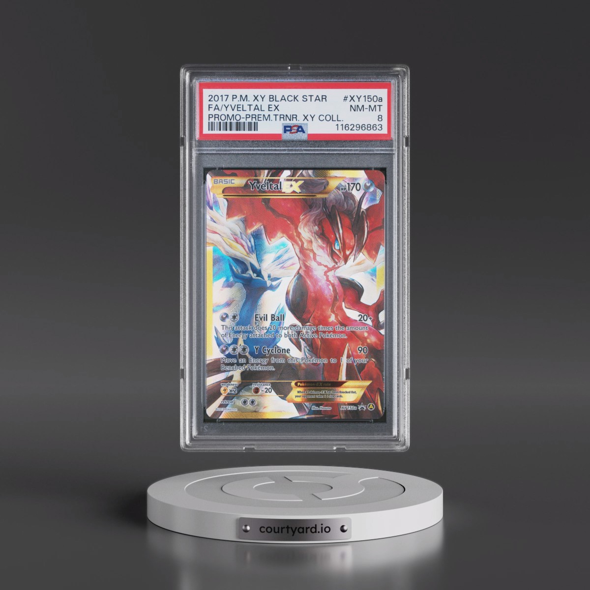 2017 Pokémon XY Black Star Promo #XY150a Yveltal EX - Holo Full Art Premium Trainer XY Collection (PSA 8 NM-MT)