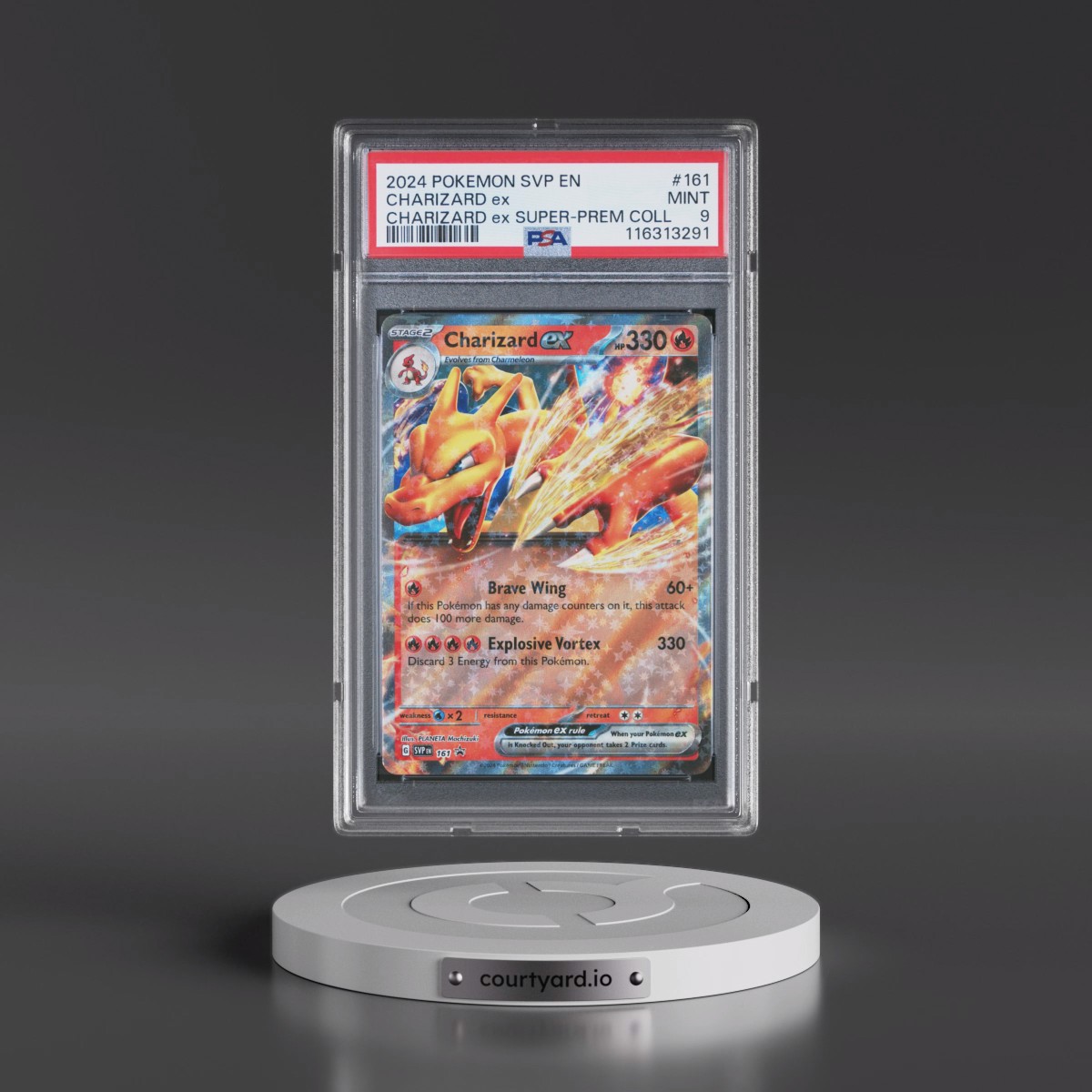 2024 Pokémon Svp EN-SV Black Star Promo #161 Charizard EX - Holo Charizard EX Super-Premium Collection (PSA 9 MINT)
