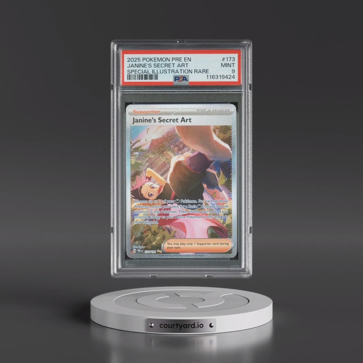 2025 Pokémon Pre EN-Prismatic Evolutions #173 Janine's Secret Art - Special Illustration Rare (PSA 9 MINT)