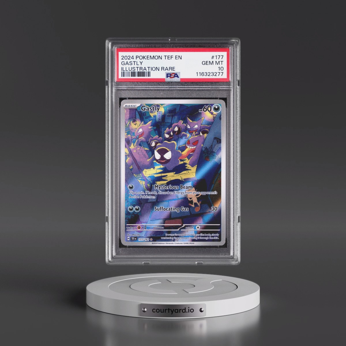 2024 Pokémon Tef EN-Temporal Forces #177 Gastly - Illustration Rare (PSA 10 GEM MINT)