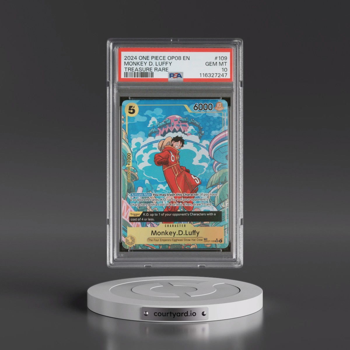 2024 One Piece Two Legends #109 Monkey D. Luffy - Treasure Rare (PSA 10 GEM MINT) - Photo