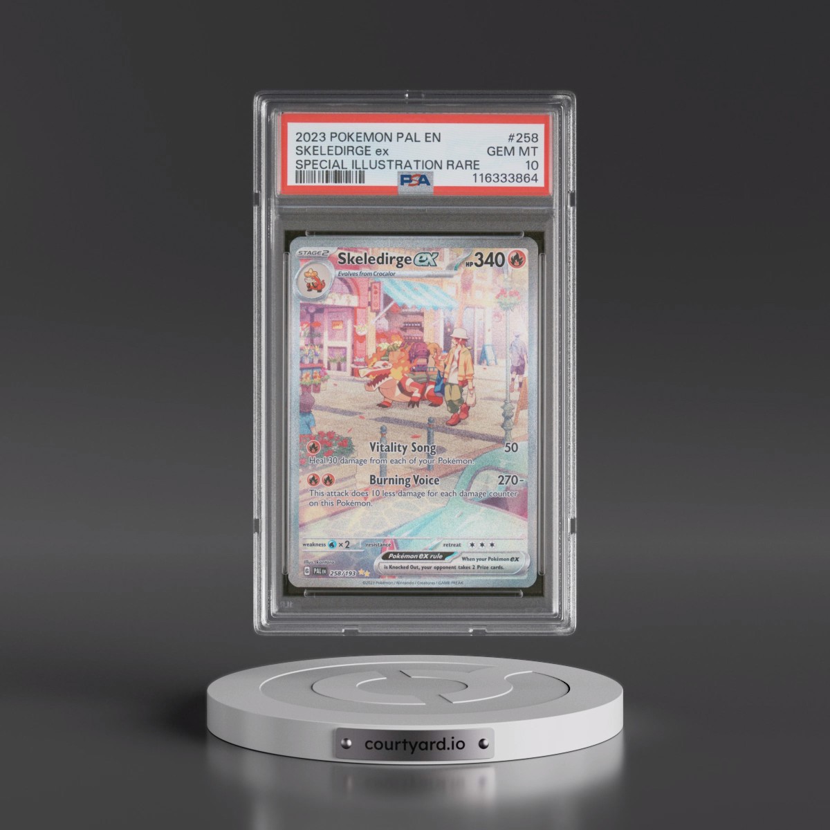 2023 Pokémon Pal EN-Paldea Evolved #258 Skeledirge EX - Holo Special Illustration Rare (PSA 10 GEM MINT)