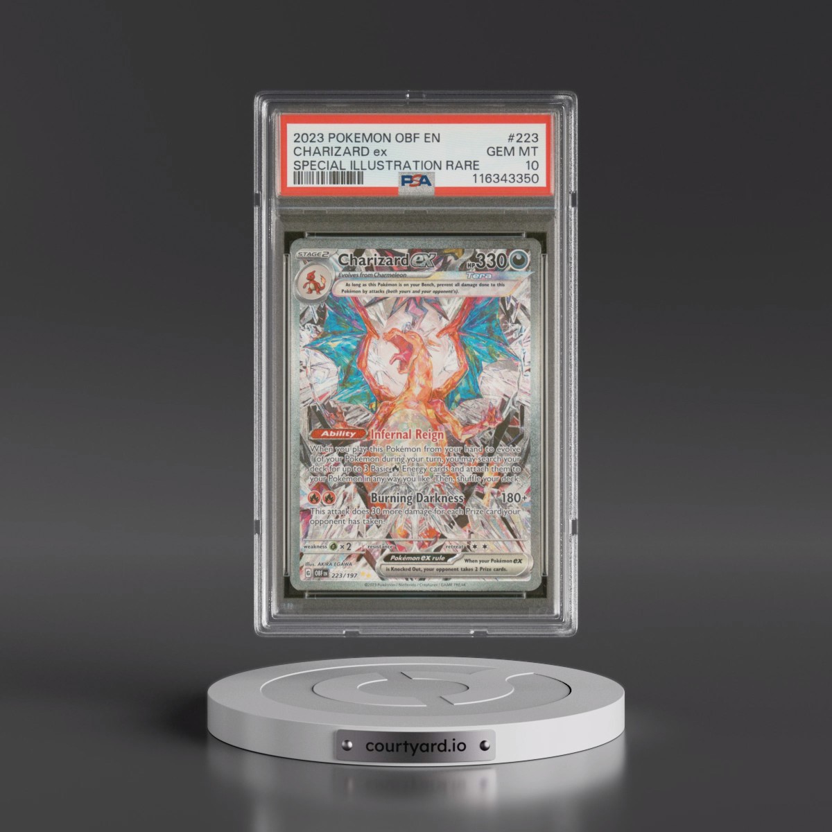 2023 Pokémon Obf EN-Obsidian Flames #223 Charizard EX - Holo Special Illustration Rare (PSA 10 GEM MINT)