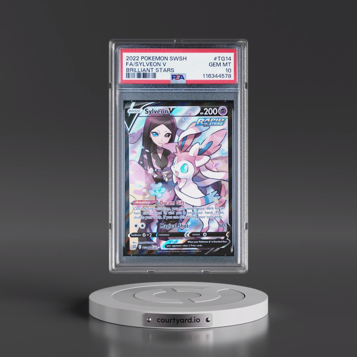 2022 Pokémon Sword & Shield Brilliant Stars #TG14 Sylveon V - Holo Full Art (PSA 10 GEM MINT)