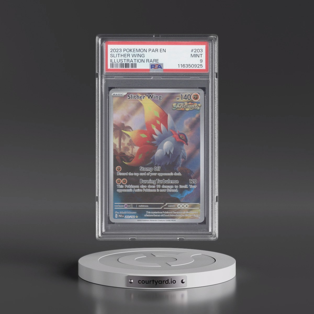 2023 Pokémon Par EN-Paradox Rift #203 Slither Wing - Illustration Rare (PSA 9 MINT)