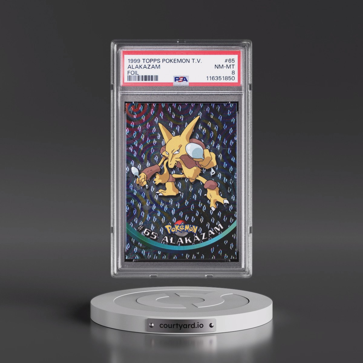 1999 Topps Pokémon TV #65 Alakazam - Foil (PSA 8 NM-MT)