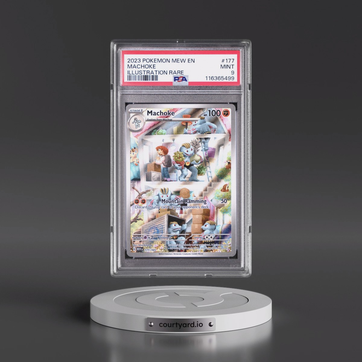 2023 Pokémon Mew EN-151 #177 Machoke - Illustration Rare (PSA 9 MINT)
