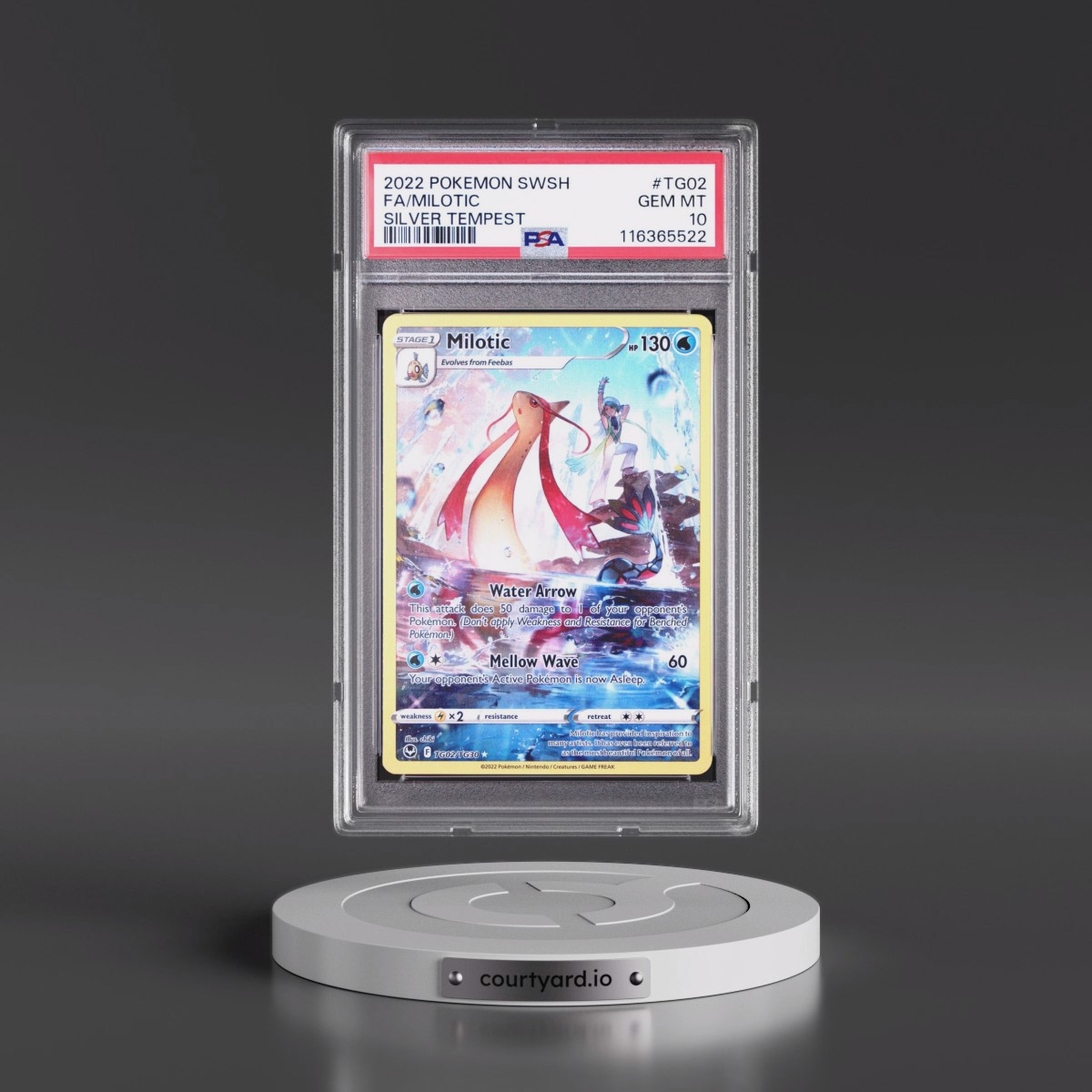 2022 Pokémon Sword & Shield Silver Tempest #TG02 Milotic - Full Art (PSA 10 GEM MINT)
