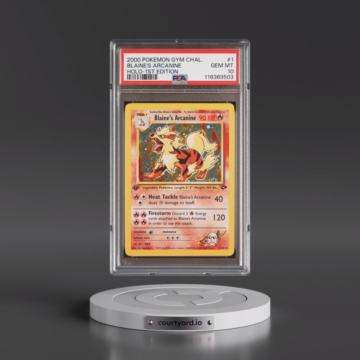 2000 Pokémon Gym Challenge #1 Blaine's Arcanine - 1st Edition Holo (PSA 10 GEM MINT)