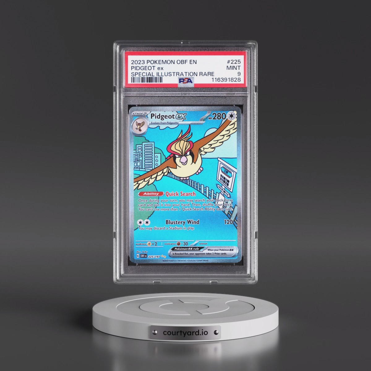2023 Pokémon Obf EN-Obsidian Flames #225 Pidgeot EX - Holo Special Illustration Rare (PSA 9 MINT)