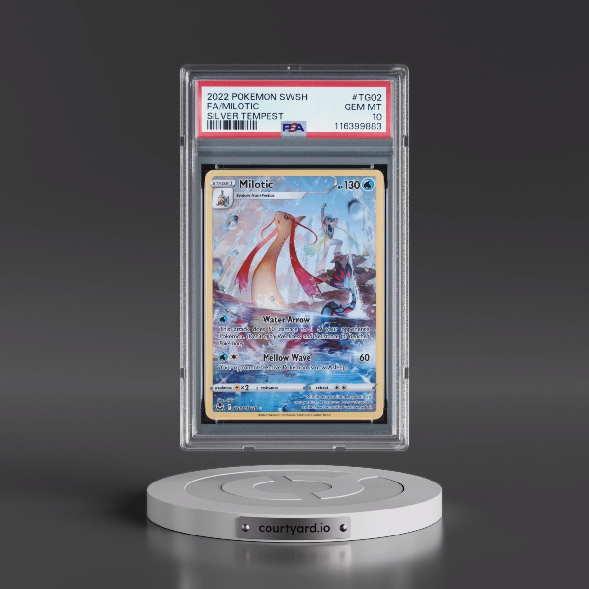 2022 Pokémon Sword & Shield Silver Tempest #TG02 Milotic - Full Art (PSA 10 GEM MINT)