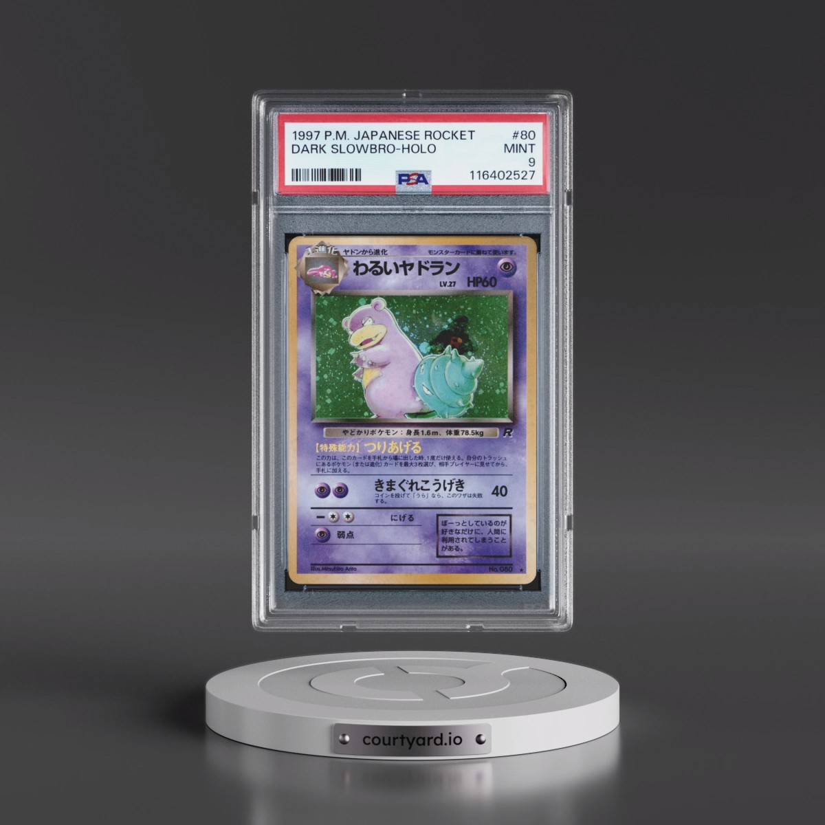 1997 Pokémon Rocket #80 Dark Slowbro - Holo (PSA 9 MINT)