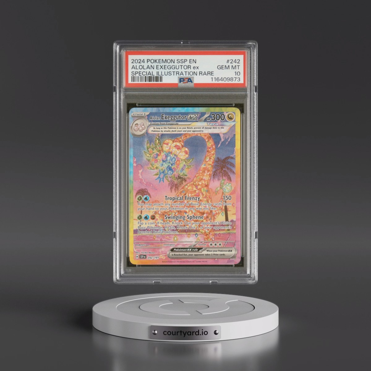 2024 Pokémon Ssp EN-Surging Sparks #242 Alolan Exeggutor EX - Holo Special Illustration Rare (PSA 10 GEM MINT)