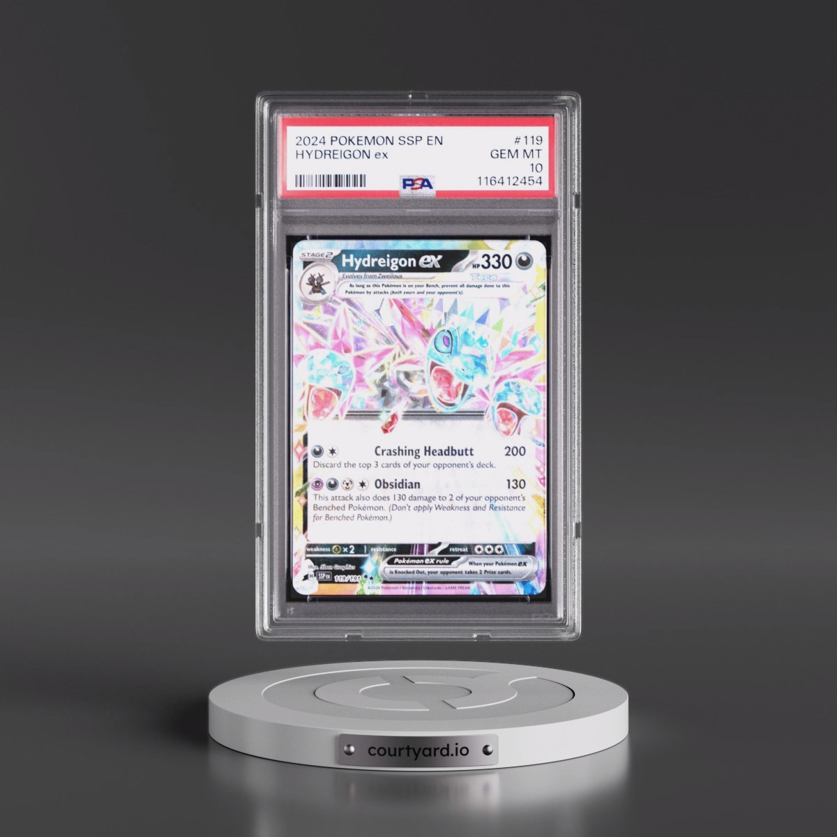 2024 Pokémon Ssp EN-Surging Sparks #119 Hydreigon EX - Holo (PSA 10 GEM MINT)