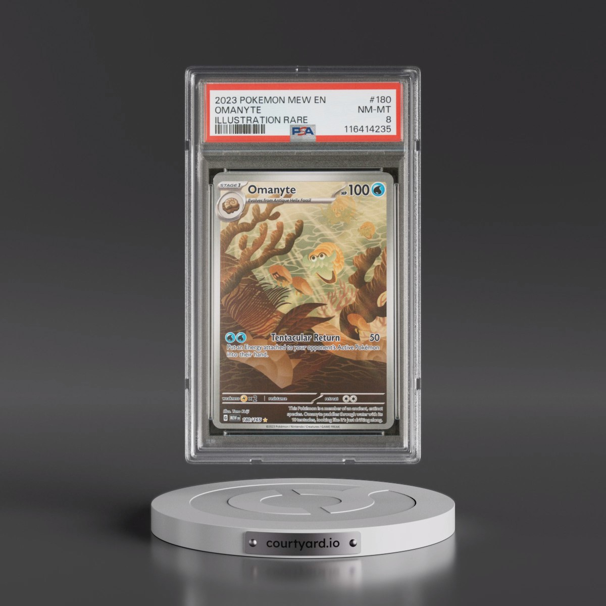 2023 Pokémon Mew EN-151 #180 Omanyte - Illustration Rare (PSA 8 NM-MT)