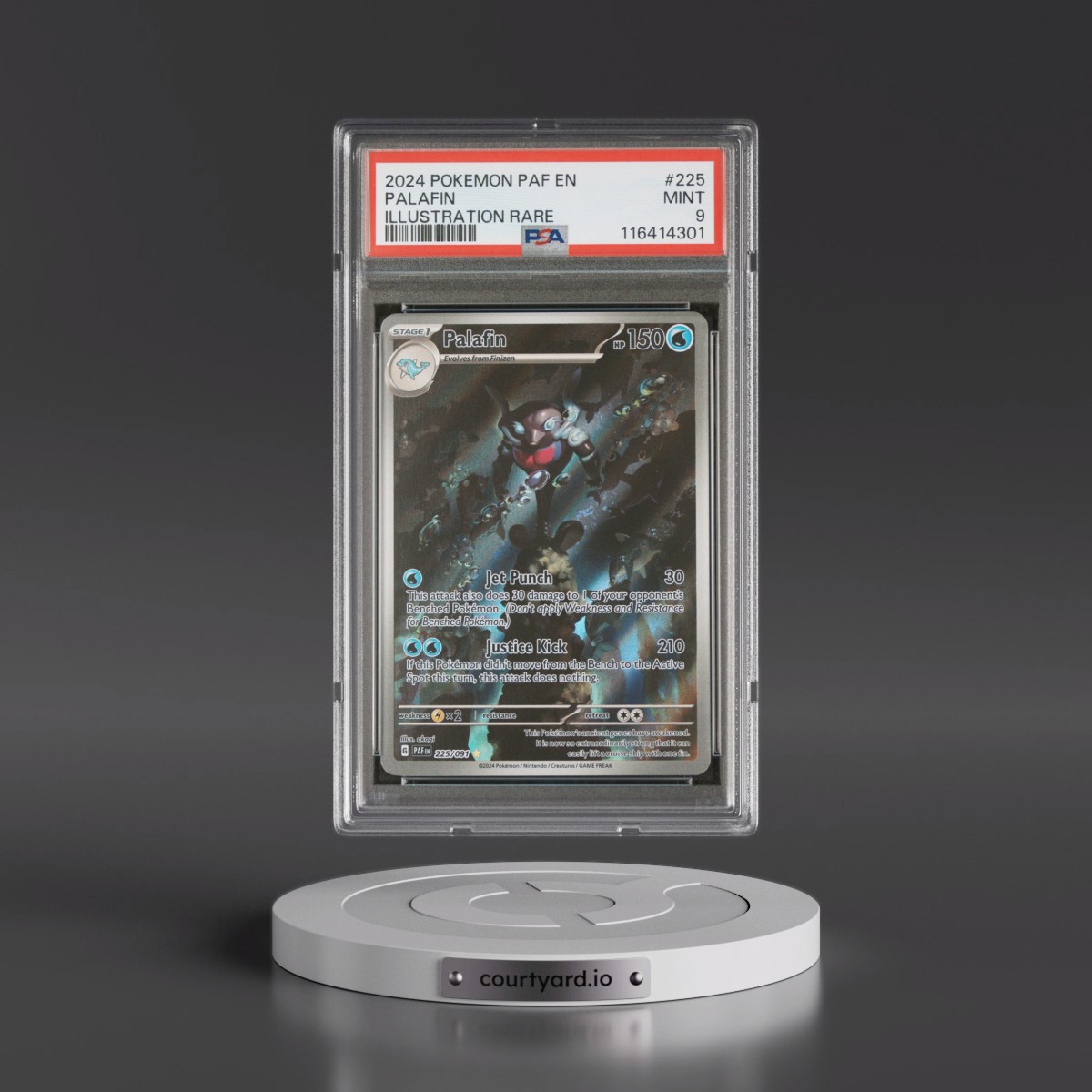 2024 Pokémon Paf EN-Paldean Fates #225 Palafin - Illustration Rare (PSA 9 MINT)