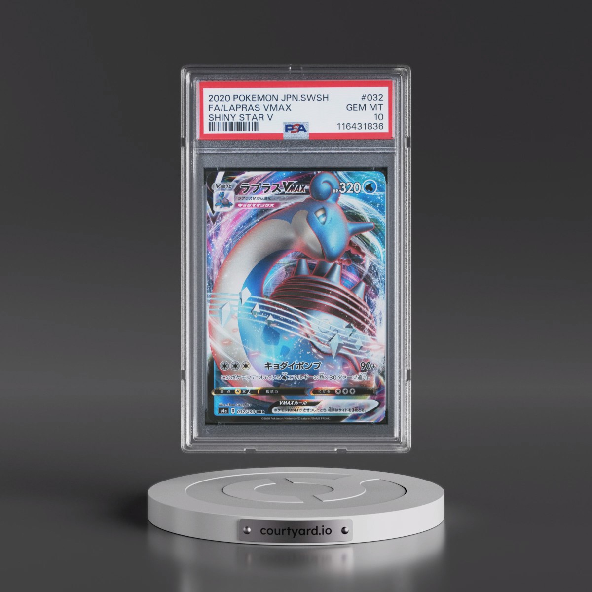 2020 Pokémon Sword & Shield Shiny Star V #032 Lapras Vmax - Full Art (PSA 10 GEM MINT)