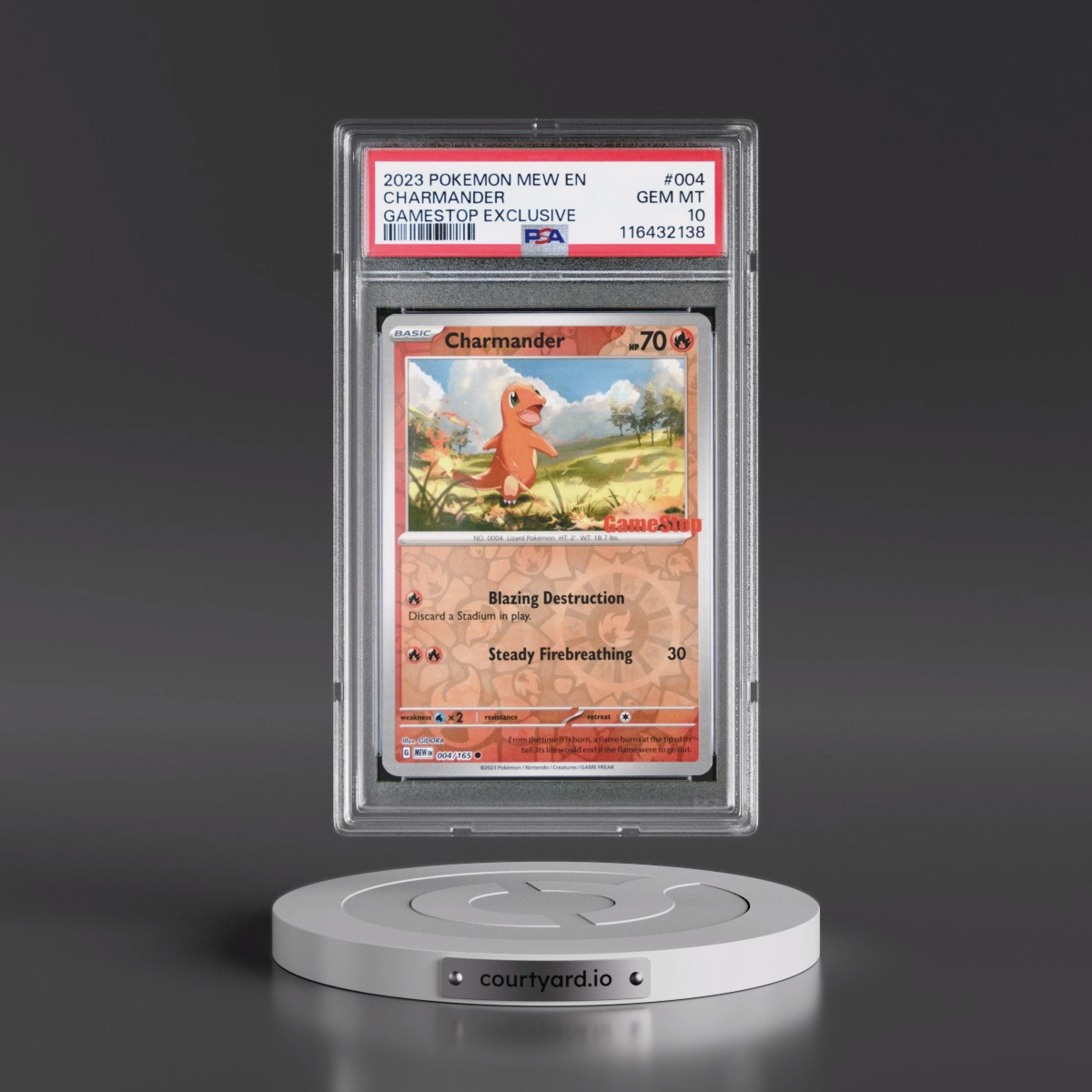 2023 Pokémon Mew EN-151 Charmander - Gamestop Exclusive #004 PSA 10