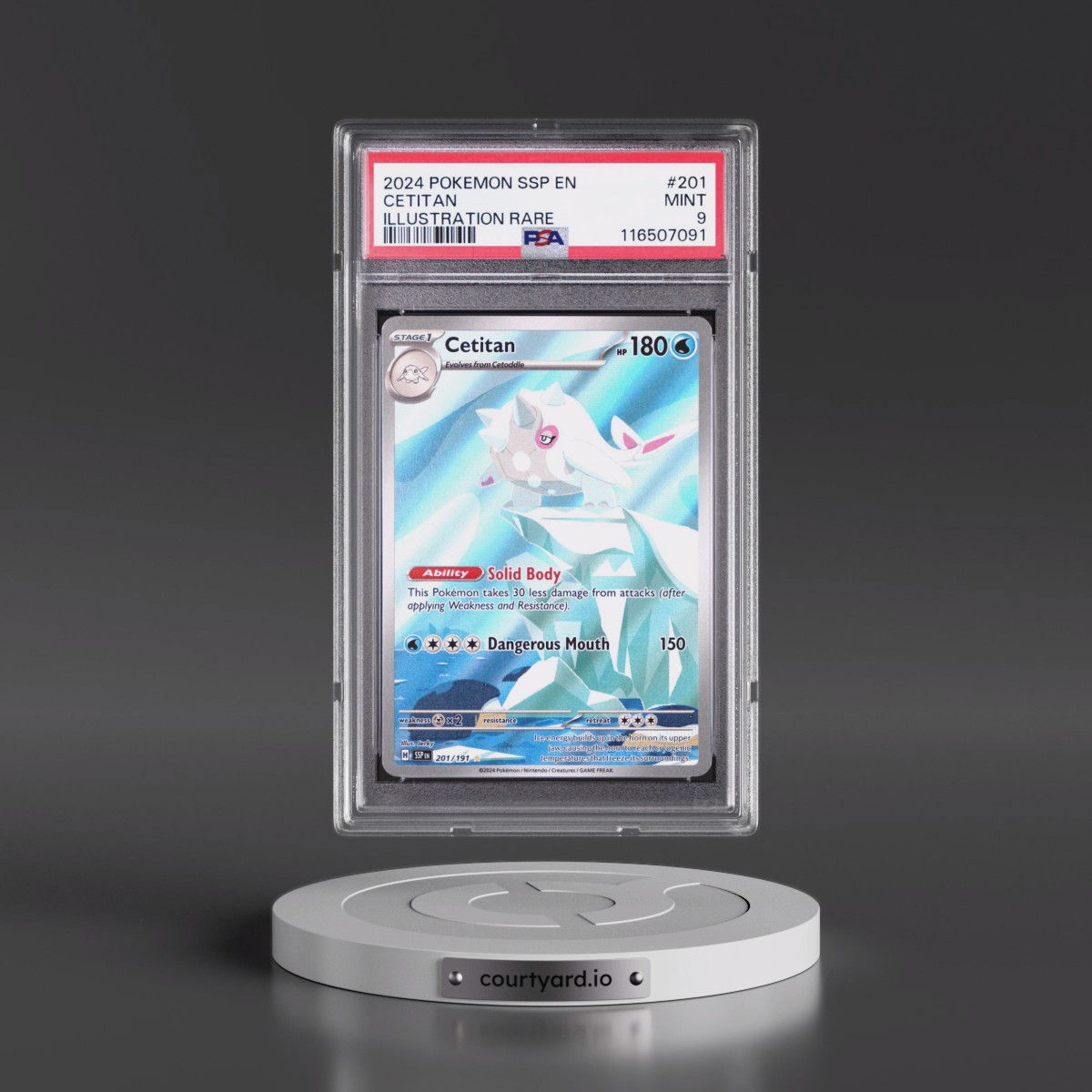 2024 Pokémon Ssp EN-Surging Sparks #201 Cetitan - Illustration Rare (PSA 9 MINT)