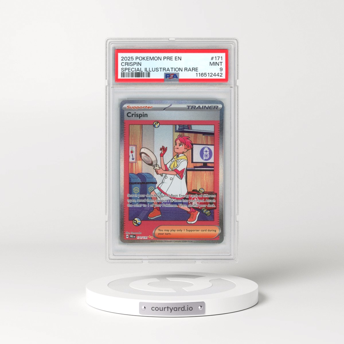 2025 Pokémon Pre EN-Prismatic Evolutions #171 Crispin - Special Illustration Rare (PSA 9 MINT)