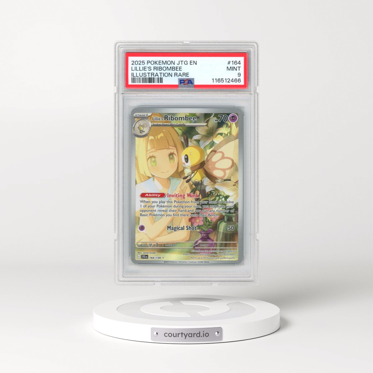 2025 Pokémon Jtg EN-Journey Together #164 Lillie's Ribombee - Illustration Rare (PSA 9 MINT)