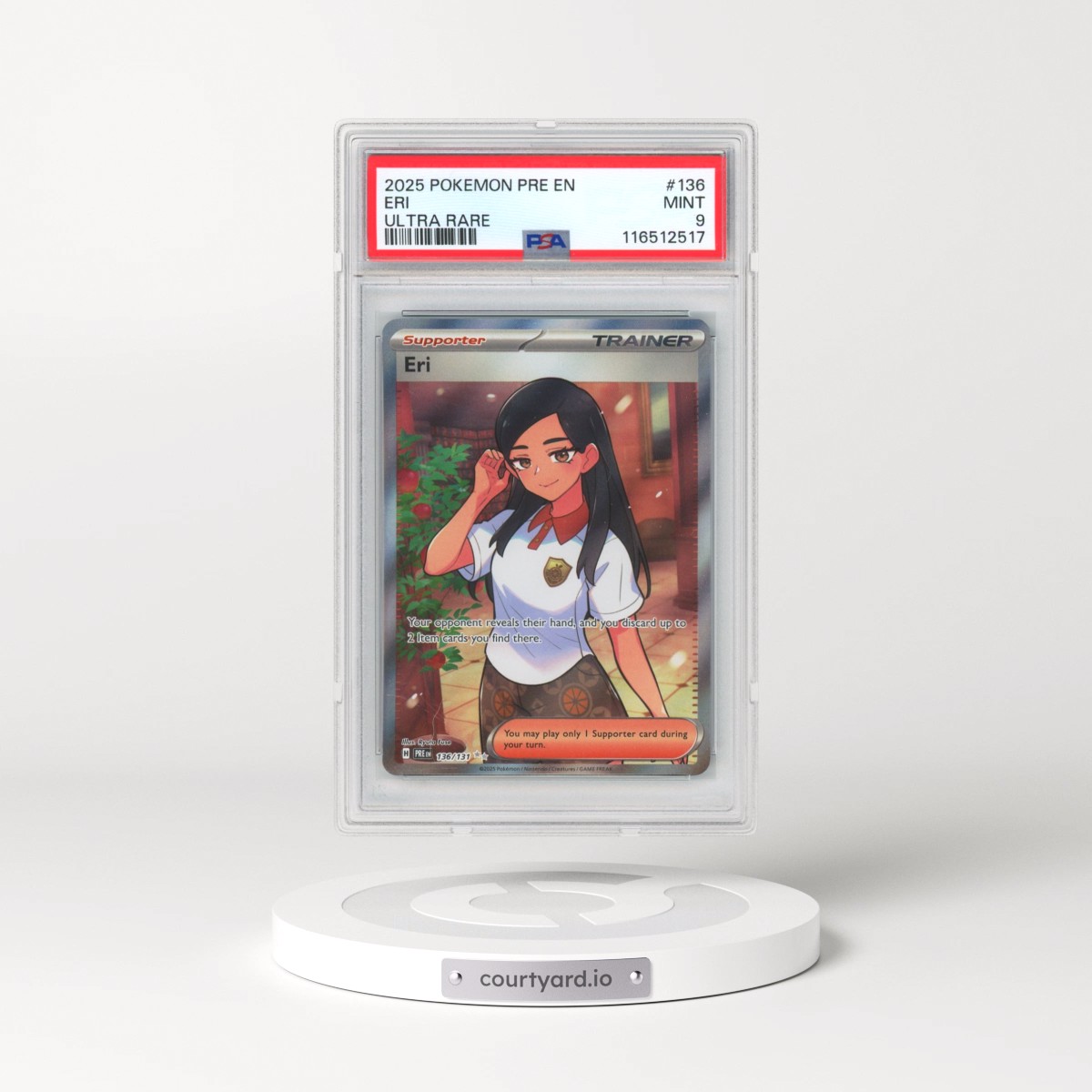 2025 Pokémon Pre EN-Prismatic Evolutions #136 Eri - Ultra Rare (PSA 9 MINT)