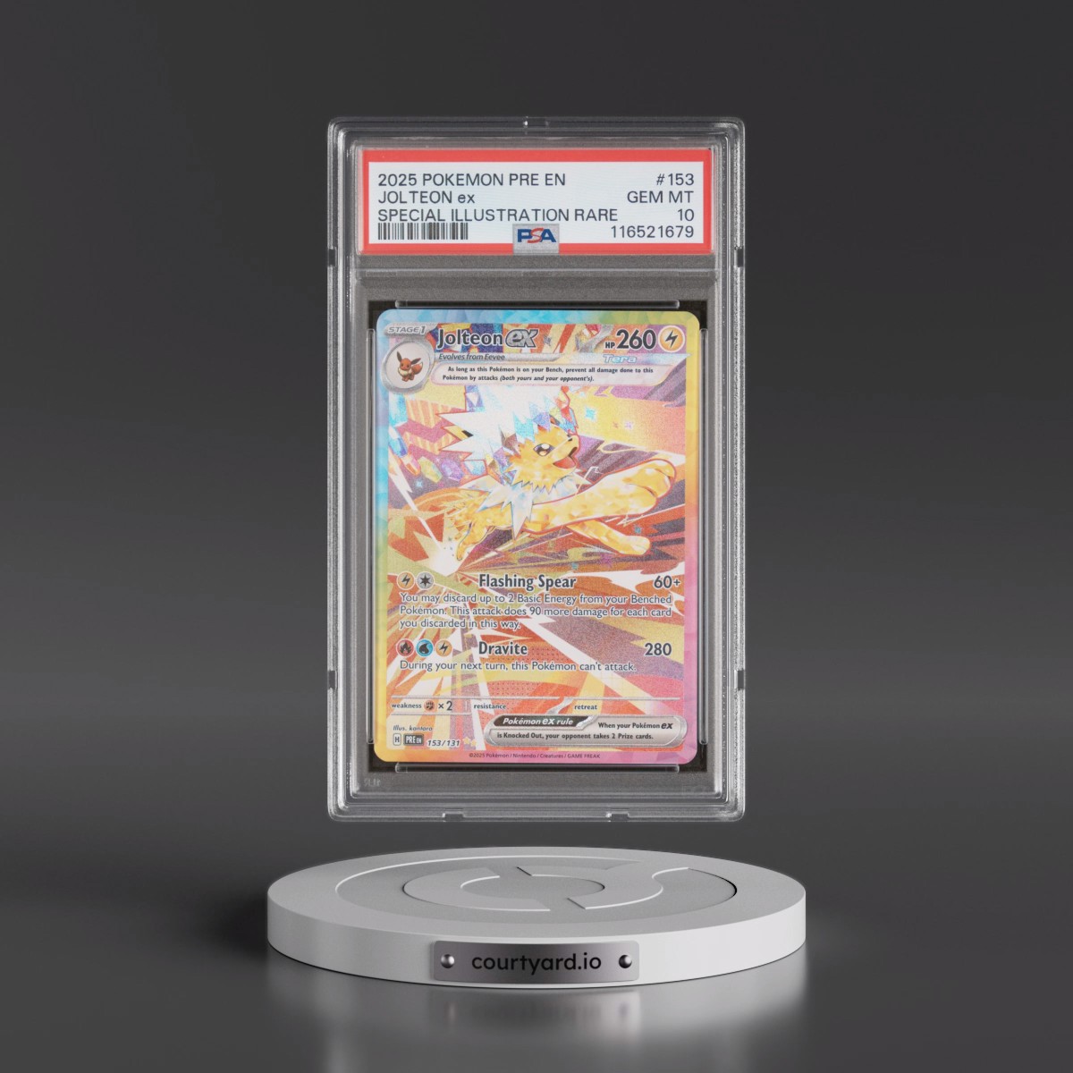 2025 Pokémon Pre EN-Prismatic Evolutions #153 Jolteon EX - Holo Special Illustration Rare (PSA 10 GEM MINT)