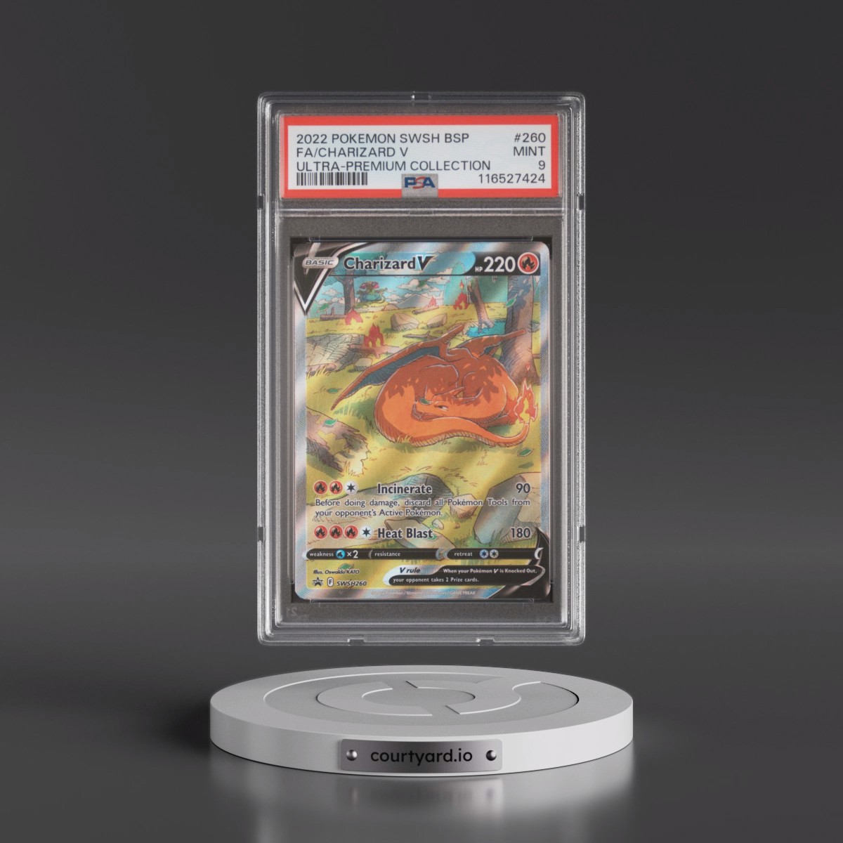 2022 Pokémon Swsh Black Star Promo #260 Charizard V - Holo Full Art Sword & Shield Ultra-Premium Collection-Charizard (PSA 9 MINT)