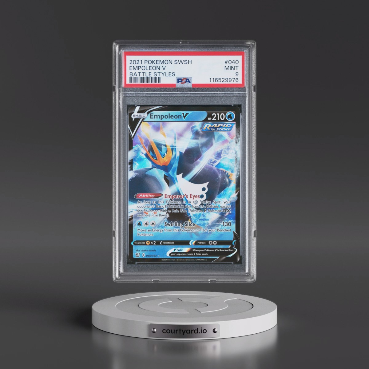 2021 Pokémon Sword & Shield Battle Styles #040 Empoleon V - Holo (PSA 9 MINT)
