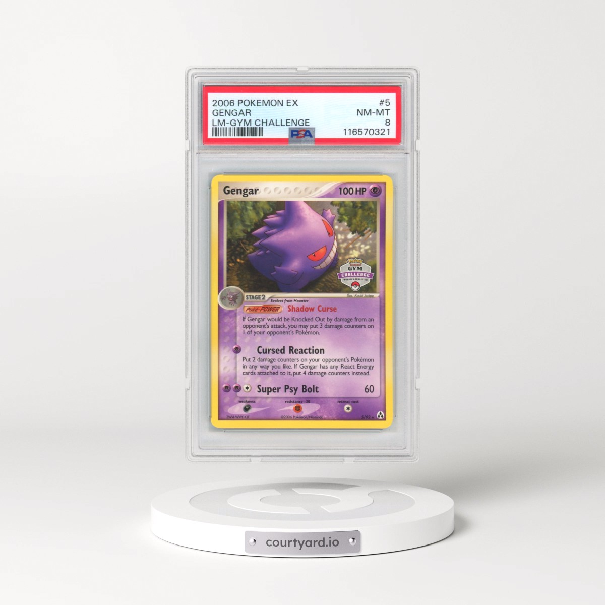 2006 Pokémon EX Legend Maker #5 Gengar - Gym Challenge (PSA 8 NM-MT)