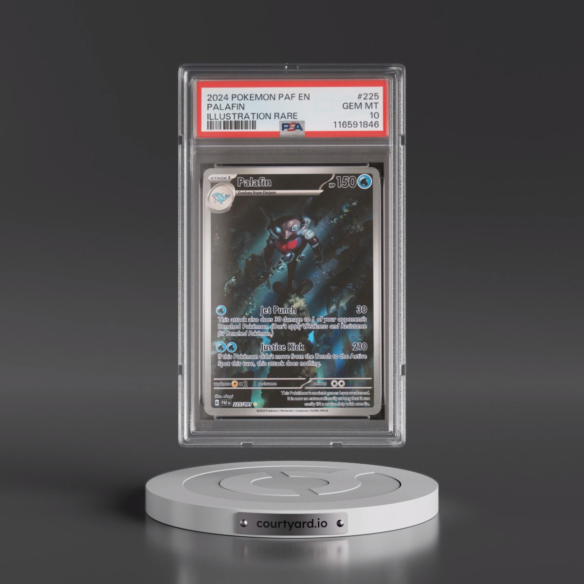 2024 Pokémon Paf EN-Paldean Fates #225 Palafin - Illustration Rare (PSA 10 GEM MINT)