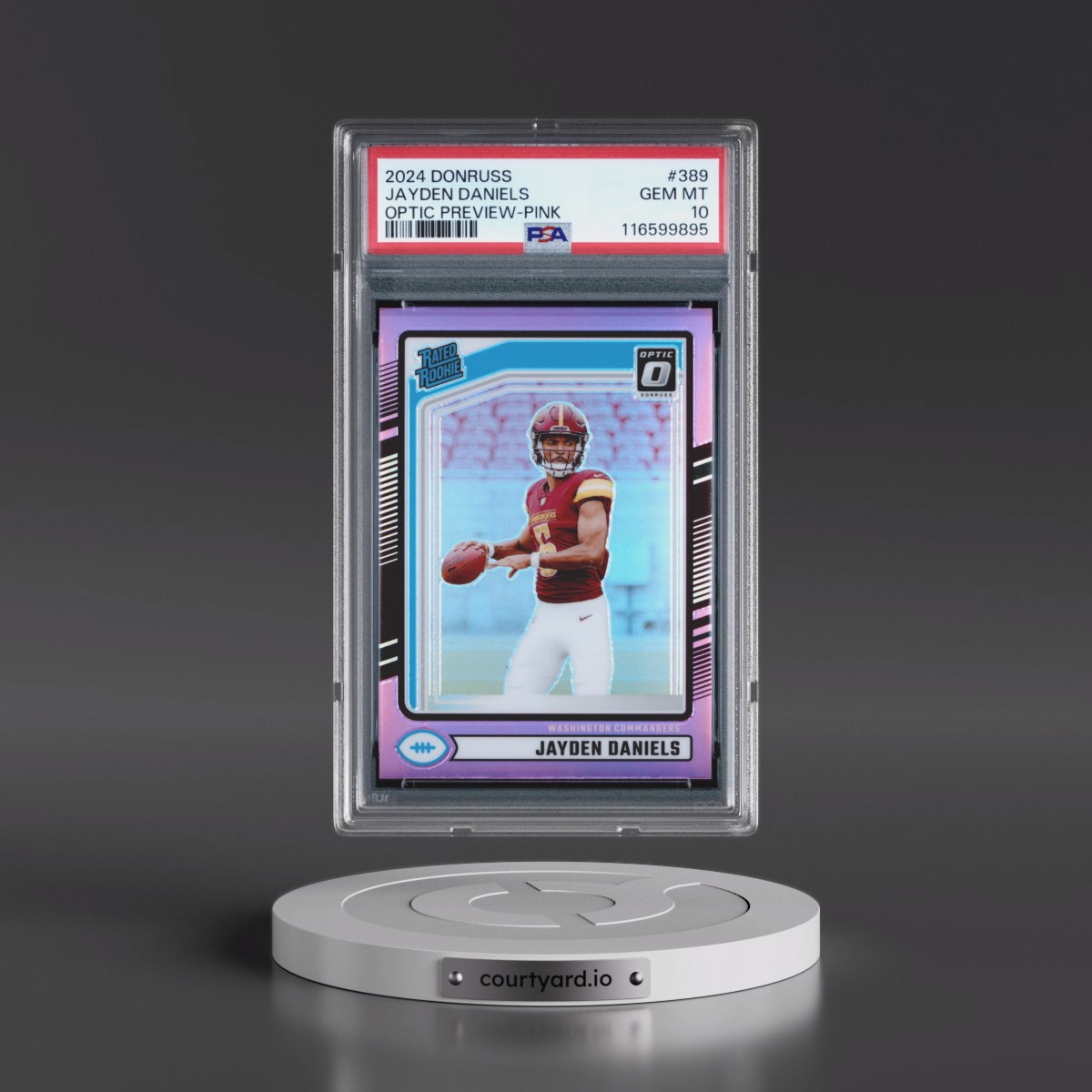 2024 Panini Donruss Jayden Daniels - Optic Preview-Pink #389 PSA 10