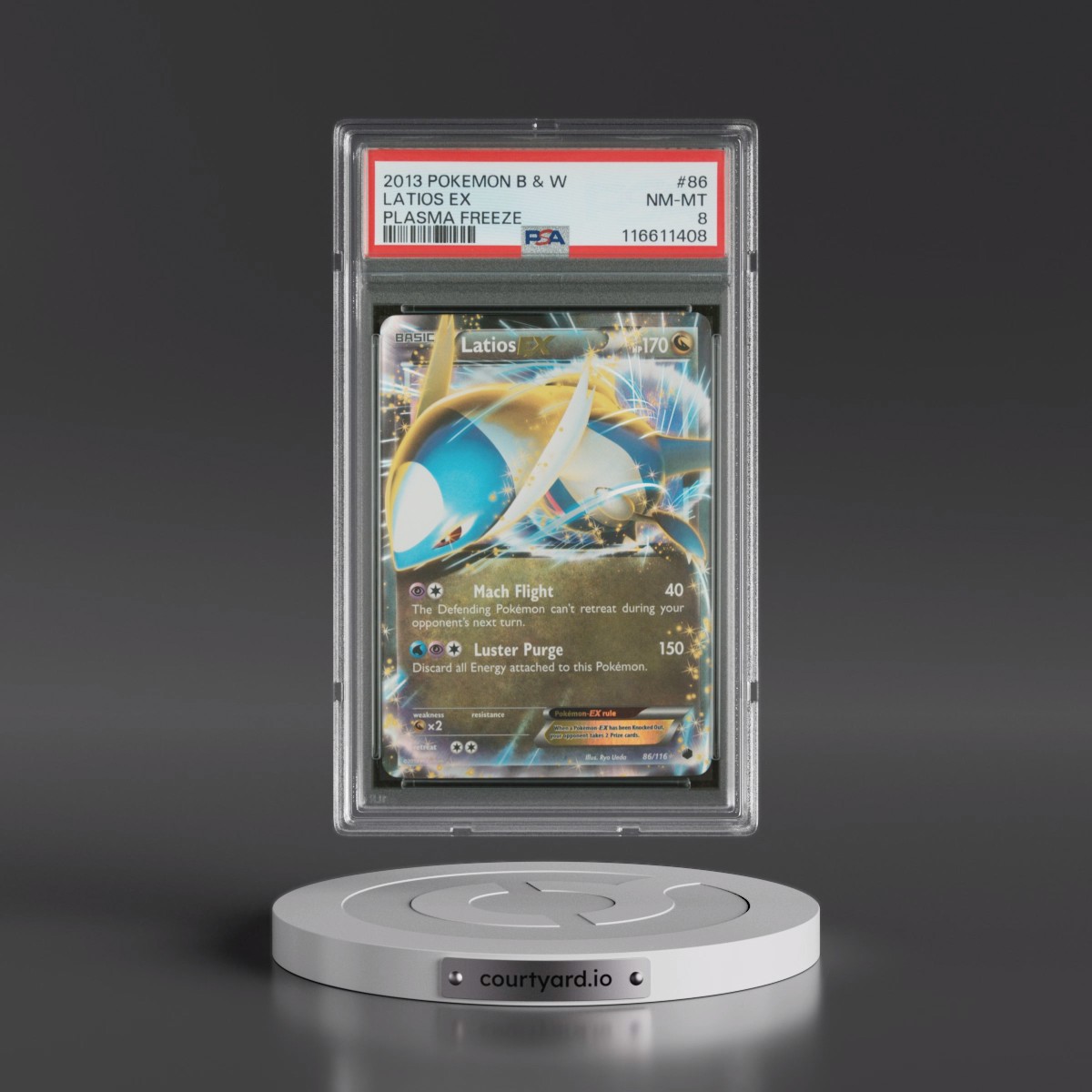2013 Pokémon Black & White Plasma Freeze #86 Latios EX - Holo (PSA 8 NM-MT)