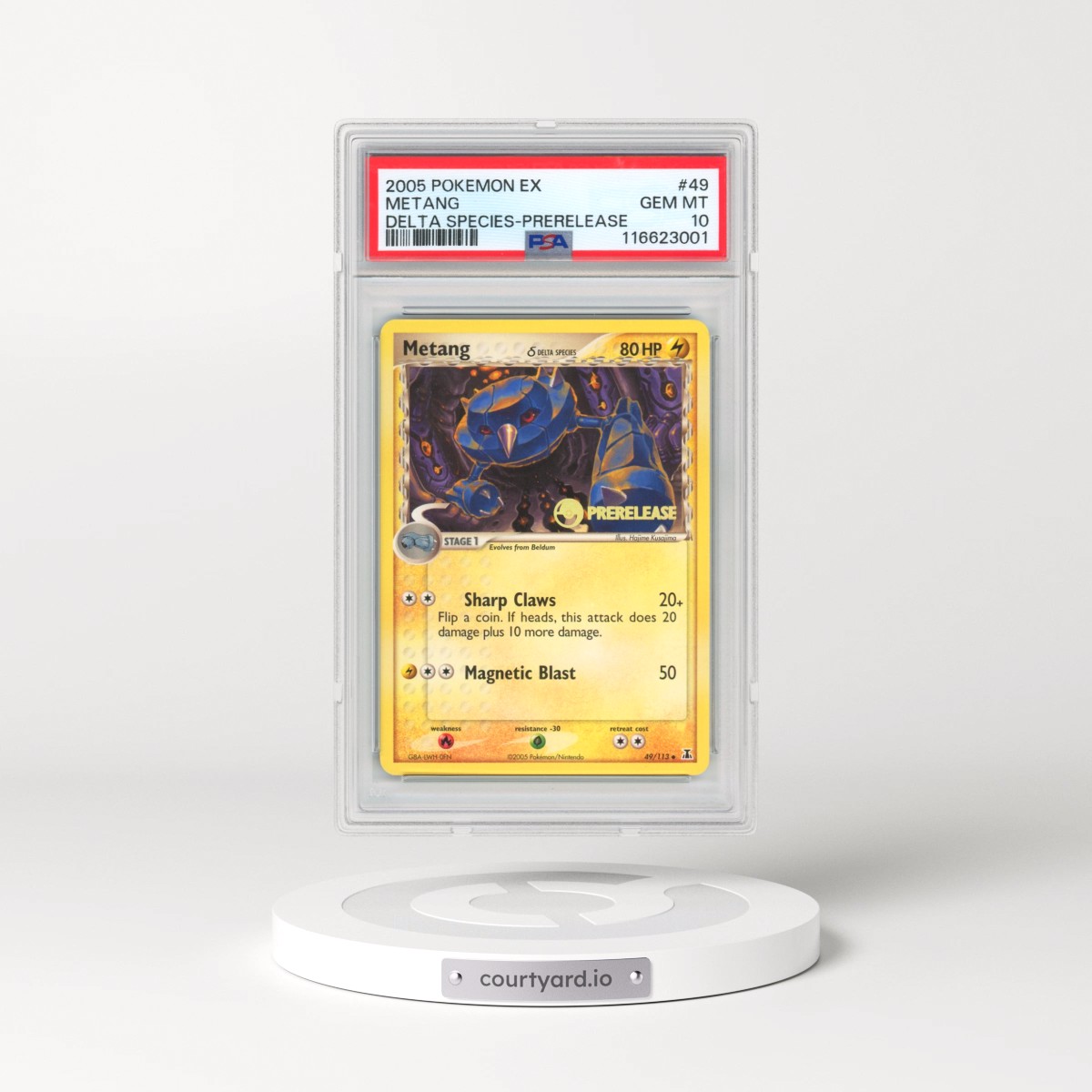 2005 Pokémon EX Delta Species #49 Metang - Prerelease (PSA 10 GEM MINT)