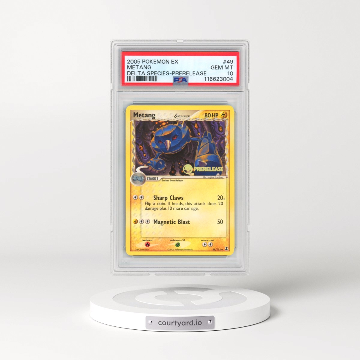2005 Pokémon EX Delta Species #49 Metang - Prerelease (PSA 10 GEM MINT)