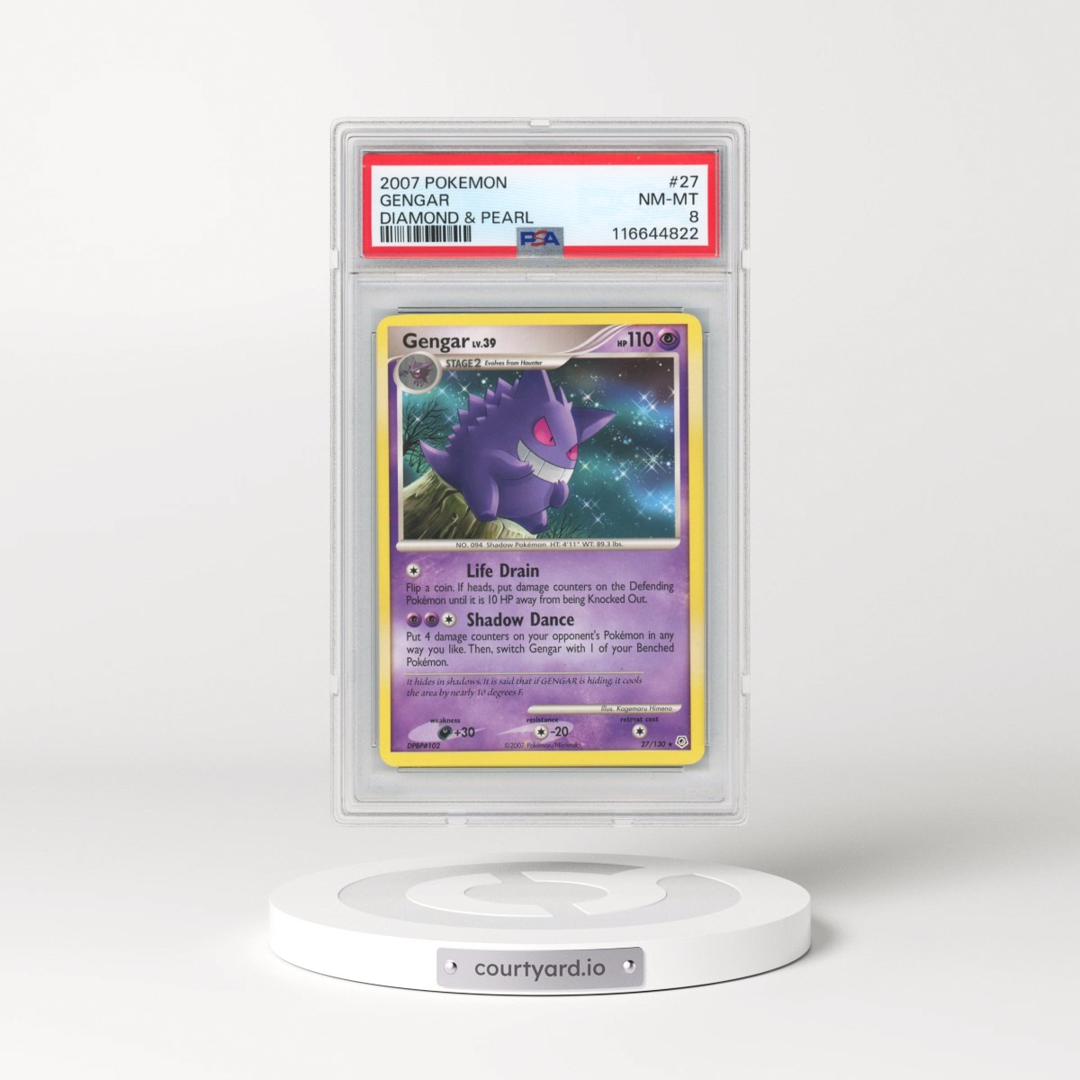 2007 Pokémon Diamond & Pearl #27 Gengar (PSA 8 NM-MT)