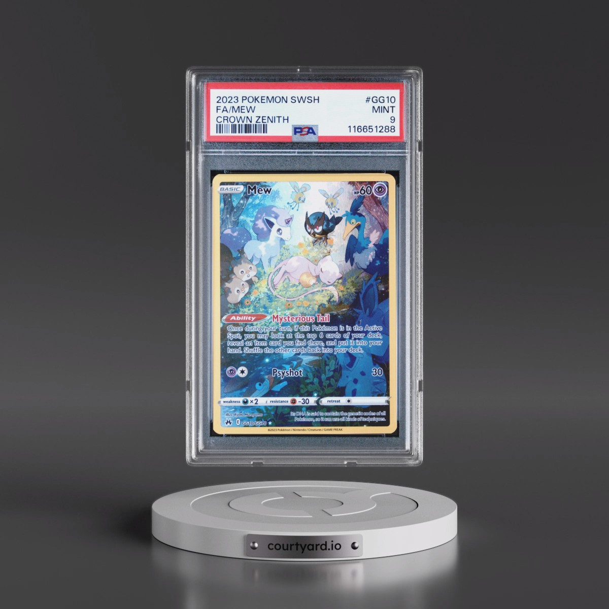 2023 Pokémon Sword and Shield Crown Zenith #GG10 Mew - Full Art (PSA 9 MINT)