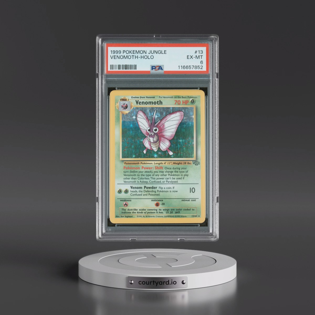 1999 Pokémon Jungle #13 Venomoth - Holo (PSA 6 EX-MT)