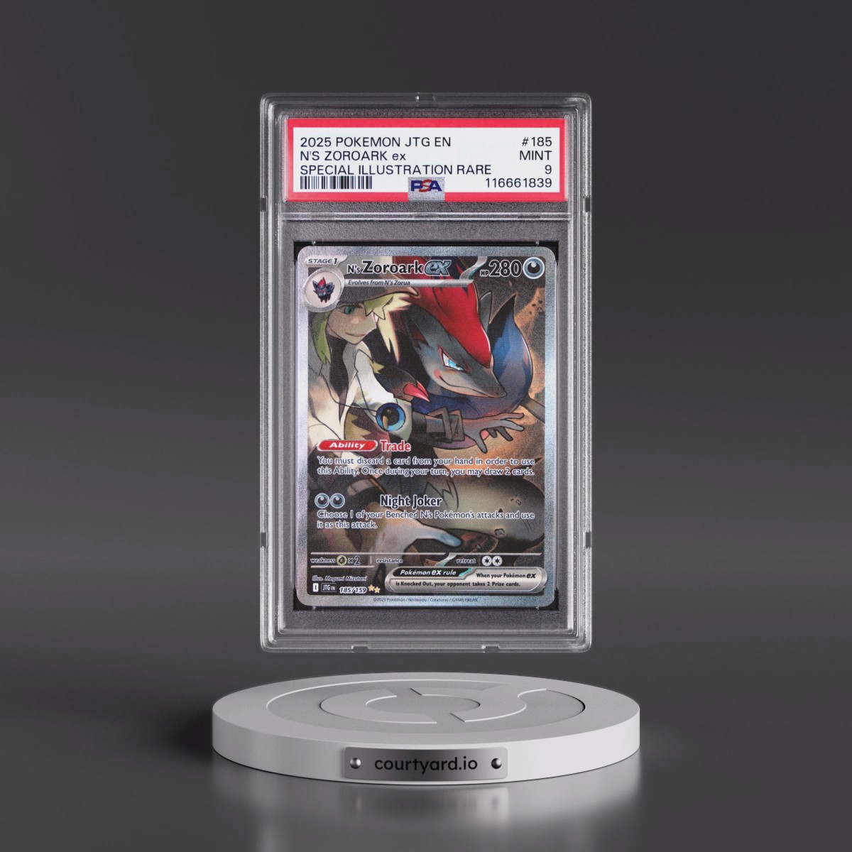 2025 Pokémon Jtg EN-Journey Together #185 N's Zoroark EX - Holo Special Illustration Rare (PSA 9 MINT)