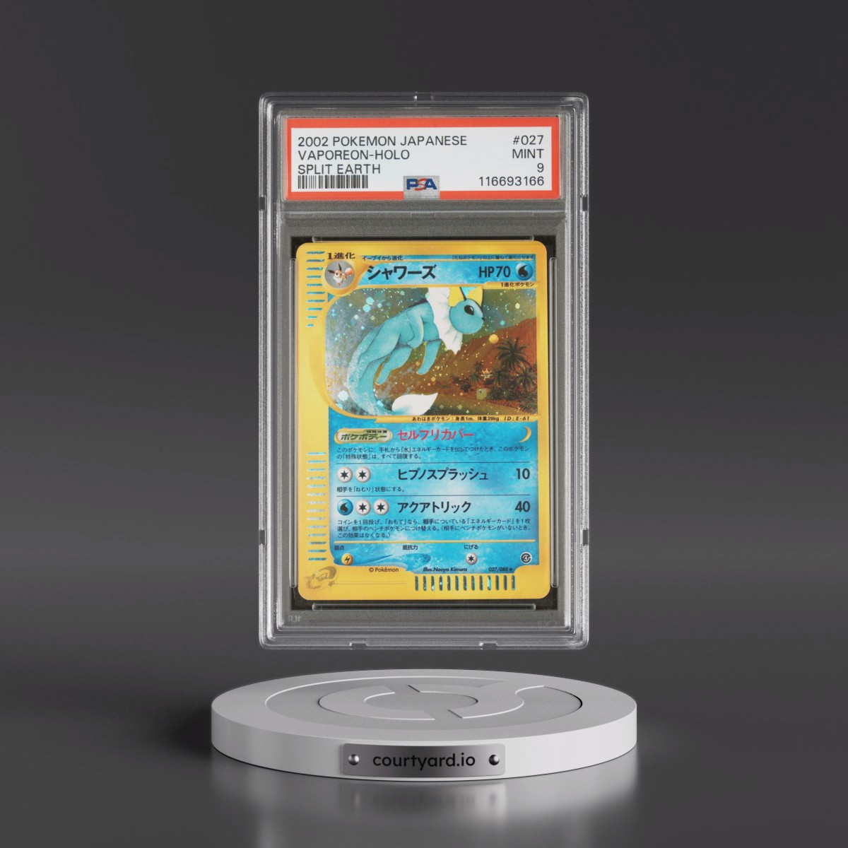 2002 Pokémon Split Earth #027 Vaporeon - Holo (PSA 9 MINT)