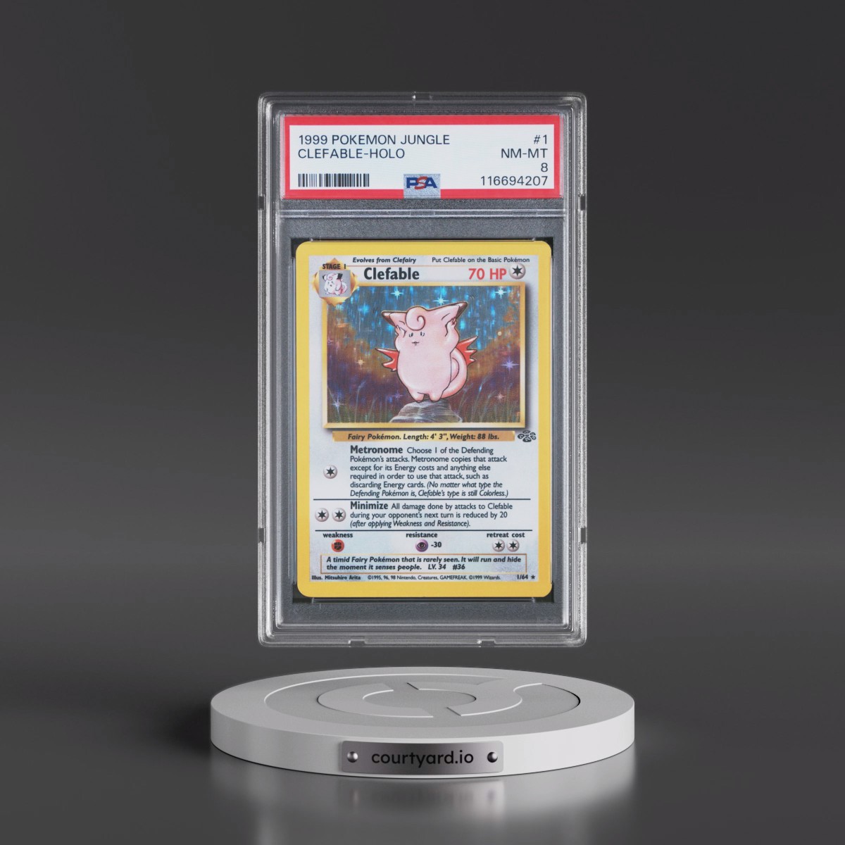 1999 Pokémon Jungle #1 Clefable - Holo (PSA 8 NM-MT)