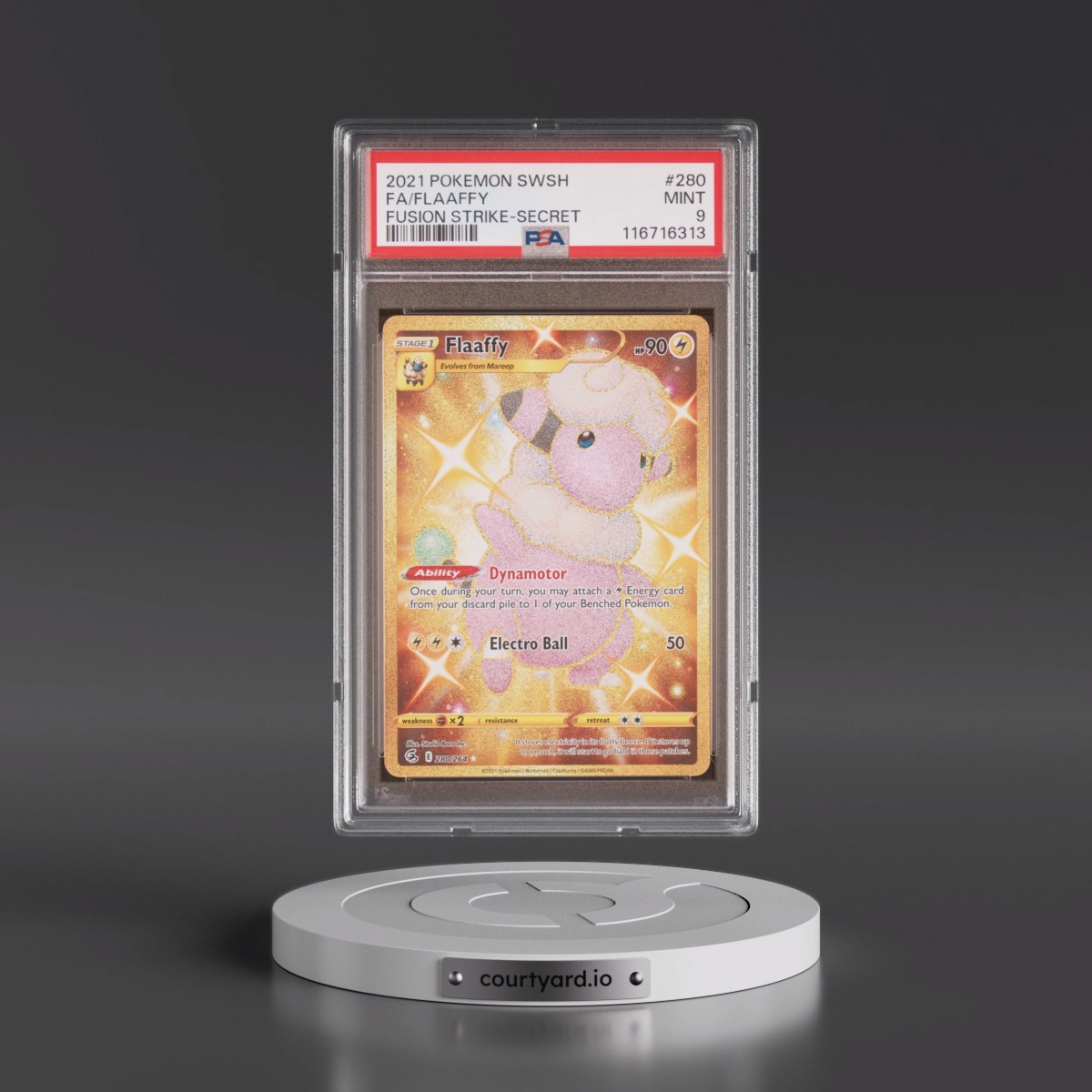 2021 Pokémon Sword & Shield Fusion Strike #280 Flaaffy - Full Art Secret (PSA 9 MINT)