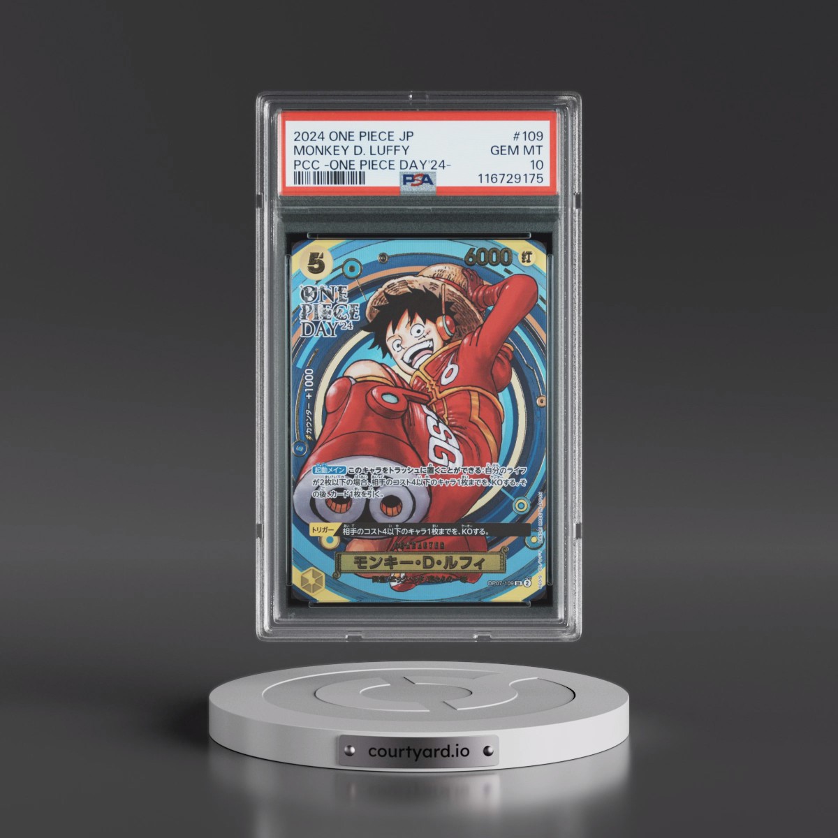 2024 One Piece Japanese Premium Card Collection -One Piece Day'24 #109 Monkey D. Luffy (PSA 10 GEM MINT)
