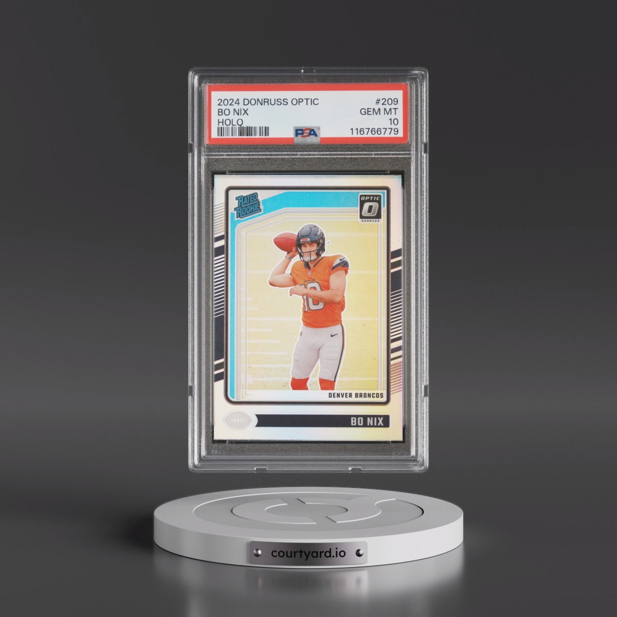 2024 Panini Donruss Optic #209 Bo Nix - Holo (PSA 10 GEM MINT)