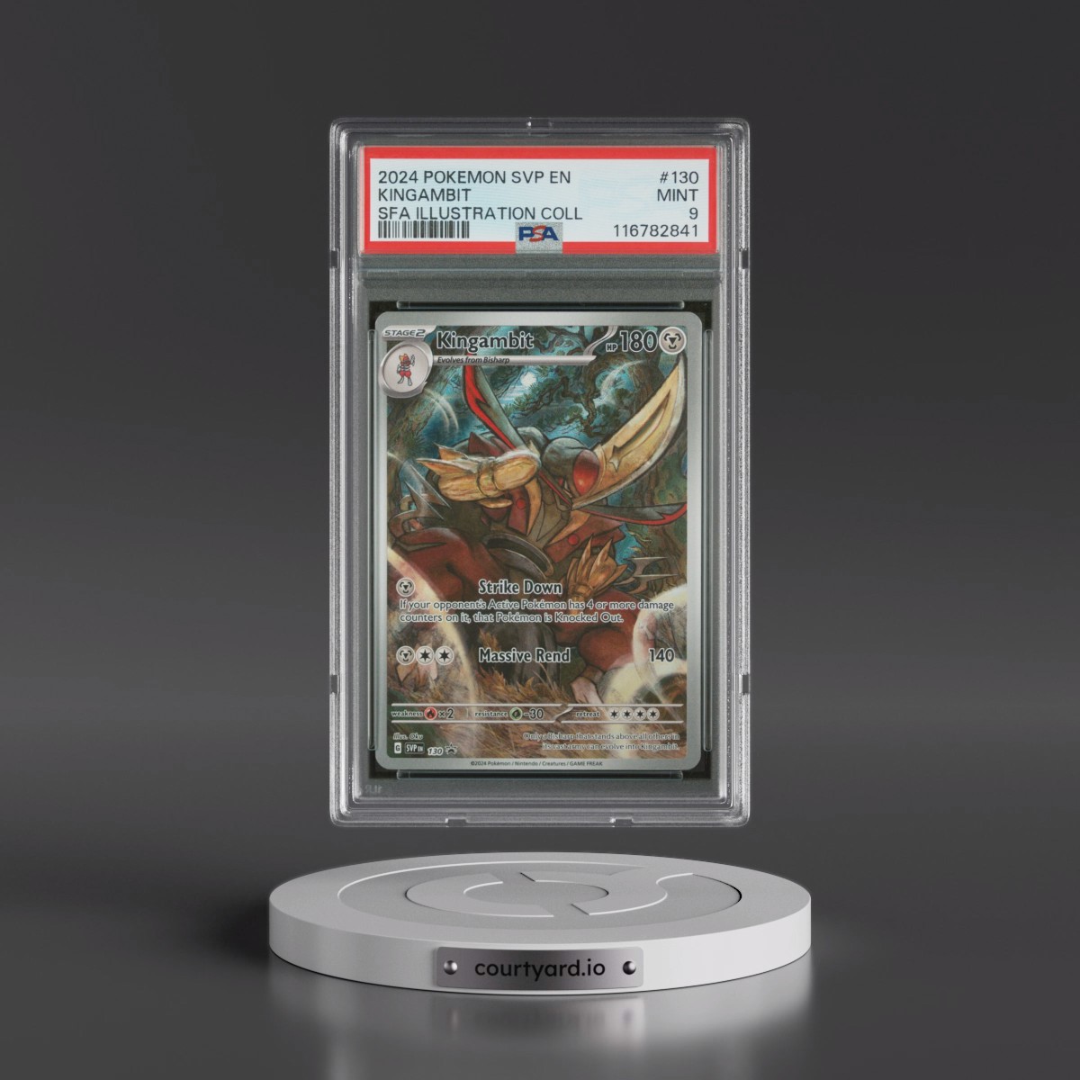 2024 Pokémon Svp EN-SV Black Star Promo #130 Kingambit - Shrouded Fable Illustration Collection (PSA 9 MINT)