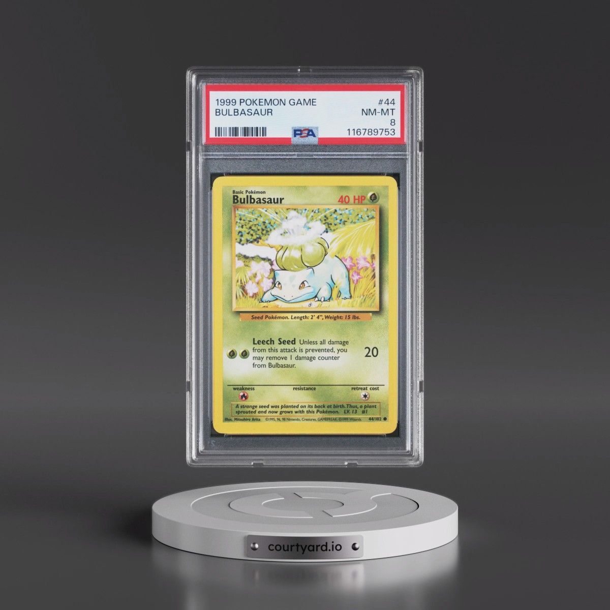 1999 Pokémon Game #44 Bulbasaur (PSA 8 NM-MT)