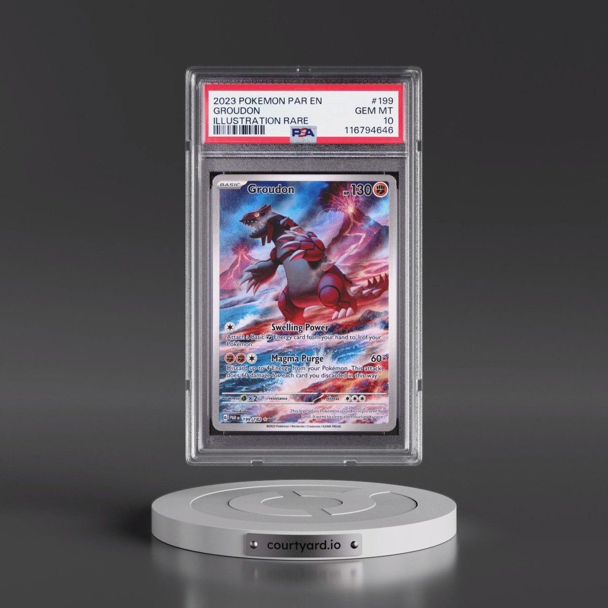 2023 Pokémon Par EN-Paradox Rift #199 Groudon - Illustration Rare (PSA 10 GEM MINT)