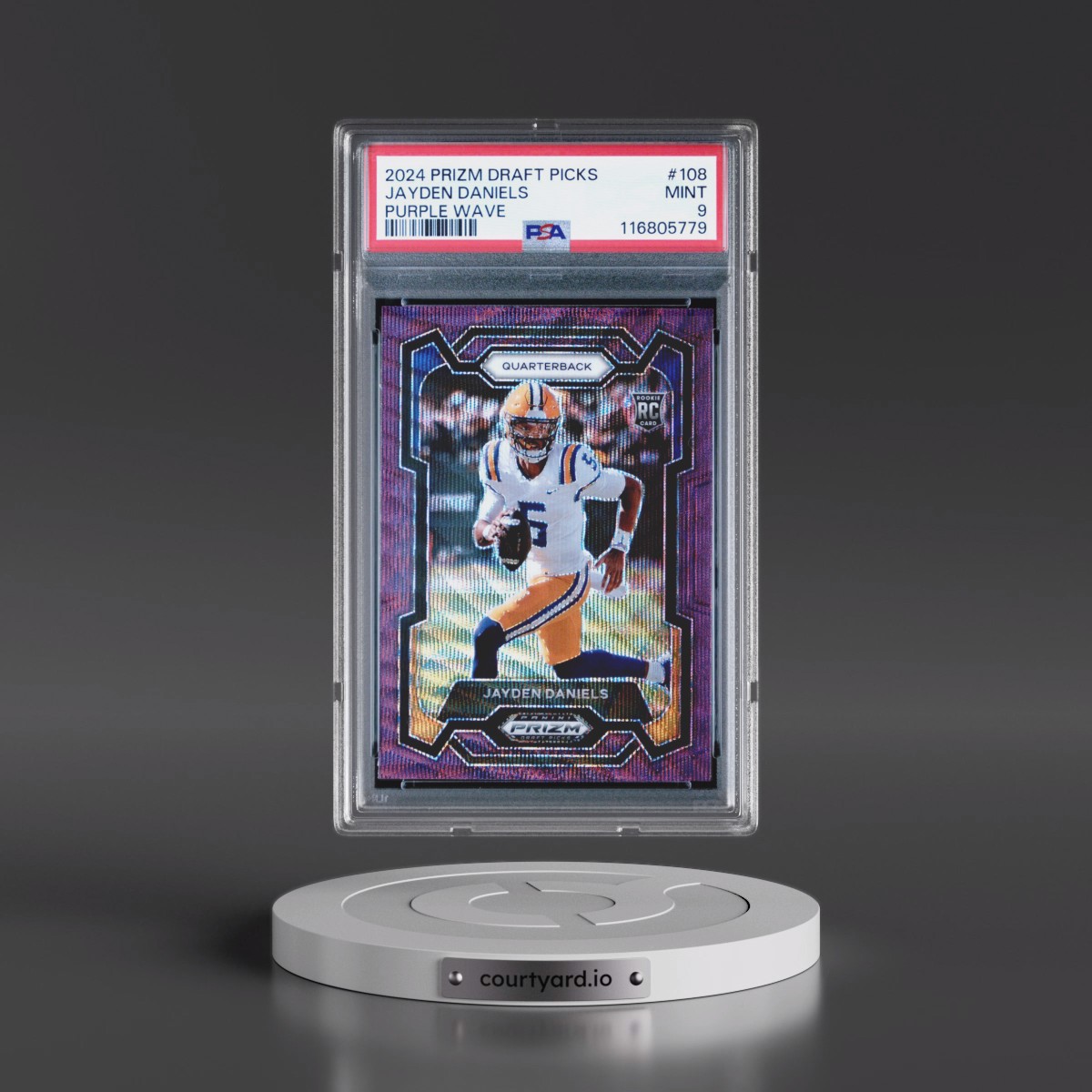 2024 Panini Prizm Draft Picks #108 Jayden Daniels - Purple Wave (PSA 9 MINT)