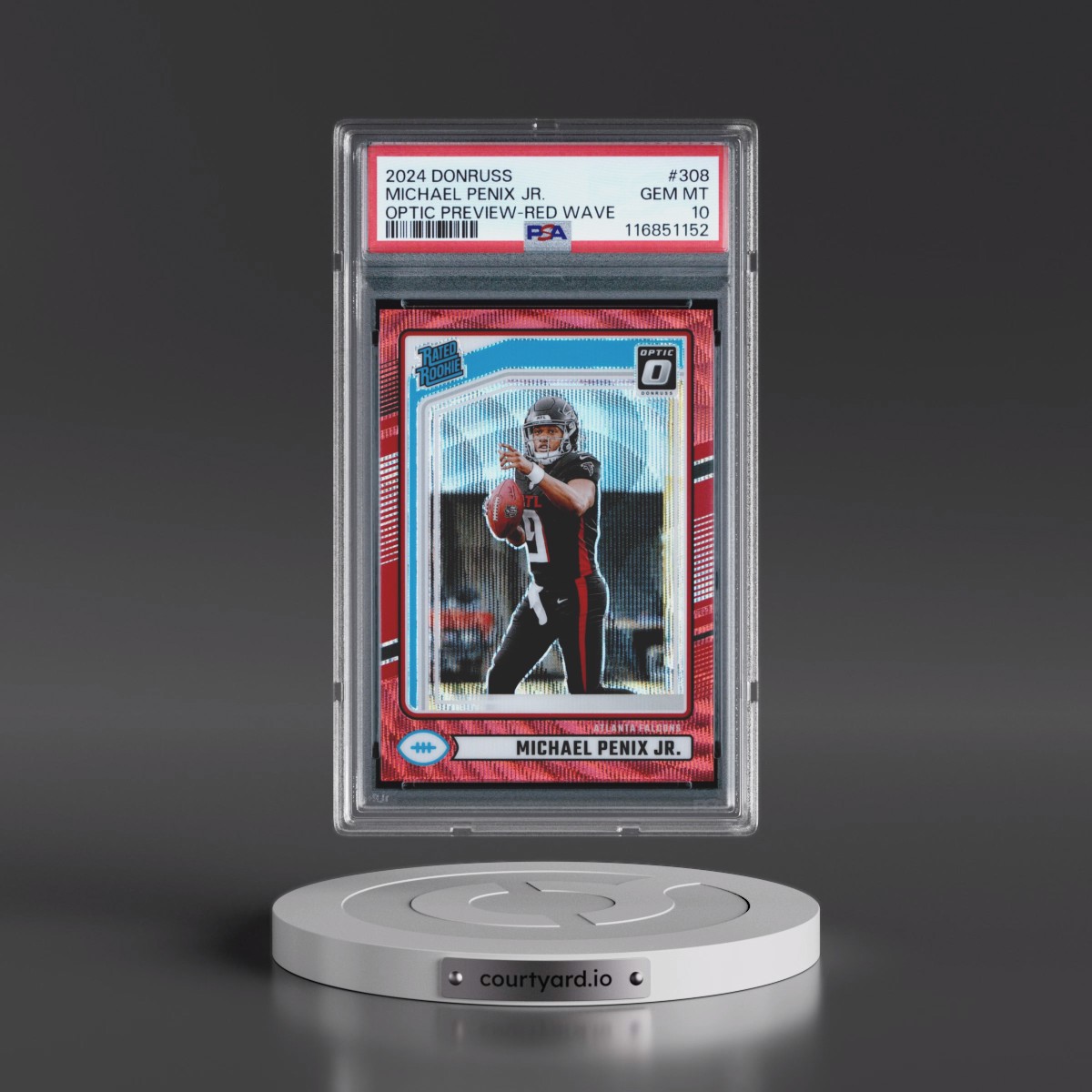 2024 Panini Donruss #308 Michael Penix Jr. - Optic Preview-Red Wave (PSA 10 GEM MINT)